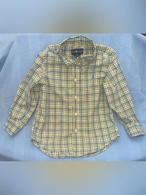 Ralph Lauren Boys' Yellow Plaid Button-Down Shirt size 4/4t